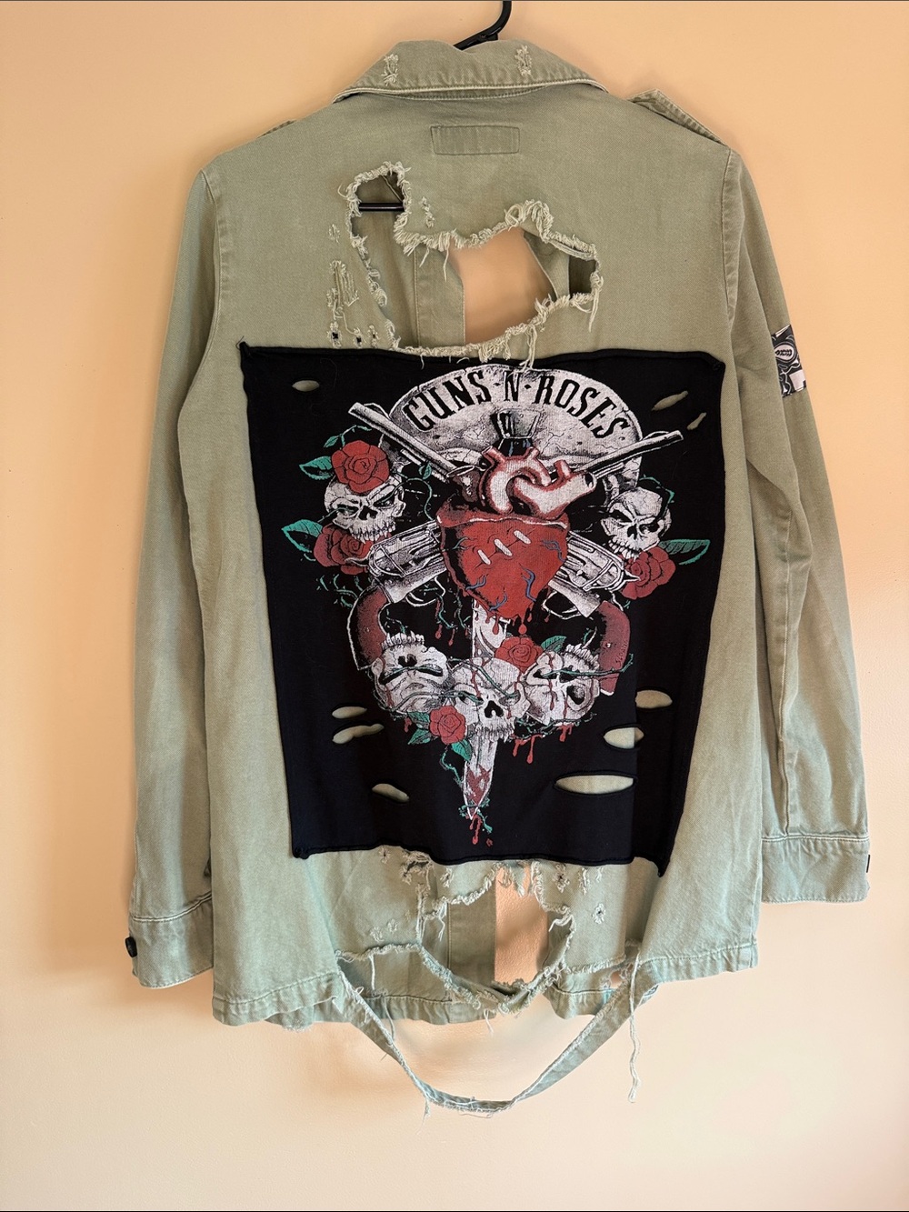 Zara Olive Green Distressed Military Shirt Jacket
